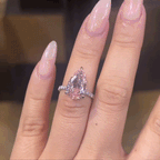 ⚡ 90% OFF Flash Sale: Timeless Pink Teardrop Moissanite Ring