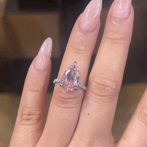 ⚡ 90% OFF Flash Sale: Timeless Pink Teardrop Moissanite Ring