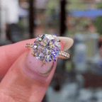 🔥90% OFF Flash Sale:The Crown Jewel: Brilliant Round Moissanite Pavé Ring