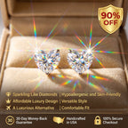 ⚡ 90% OFF Flash Sale: The Radiant Heart: Flawless Moissanite Stud Earrings