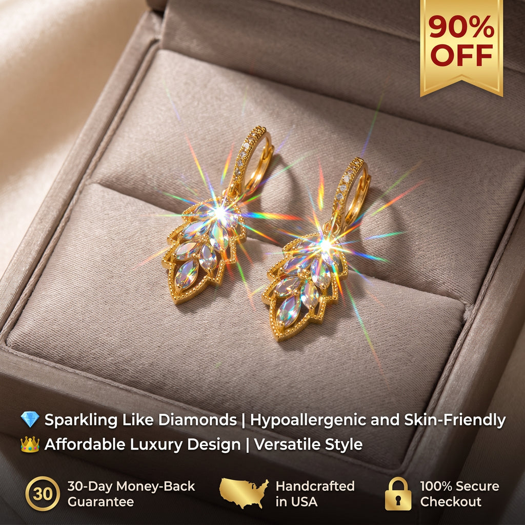 The Luminous Leaf: Aurora Moissanite Drop Huggie Earrings-90% OFF Flash Sale🔥
