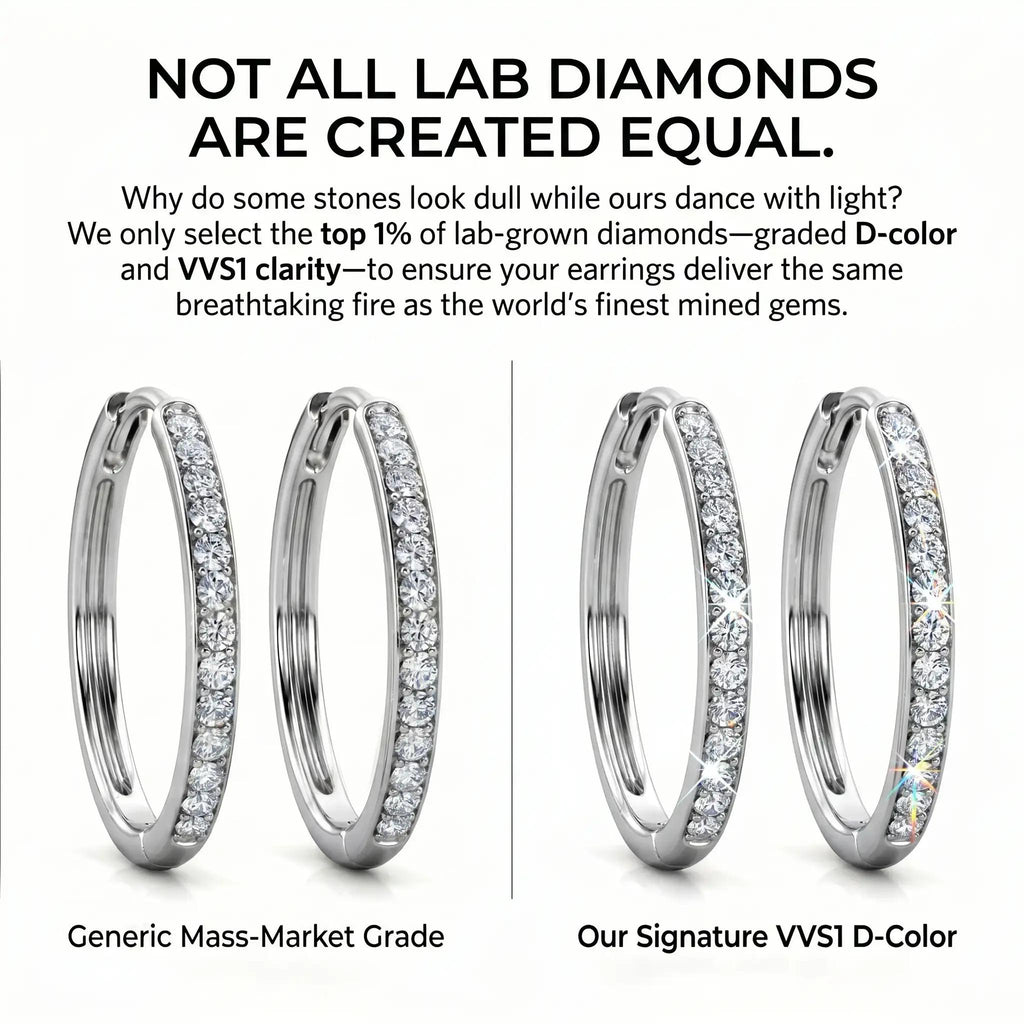 🔥Everyday Elegance 25mm Lightweight Diamond Hoops-Special 90% Off