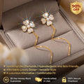⚡ 90% OFF Flash Sale-The Lucky Blossom: Moissanite & Pearl Spiral Drop Earrings