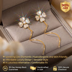 ⚡ 90% OFF Flash Sale-The Lucky Blossom: Moissanite & Pearl Spiral Drop Earrings