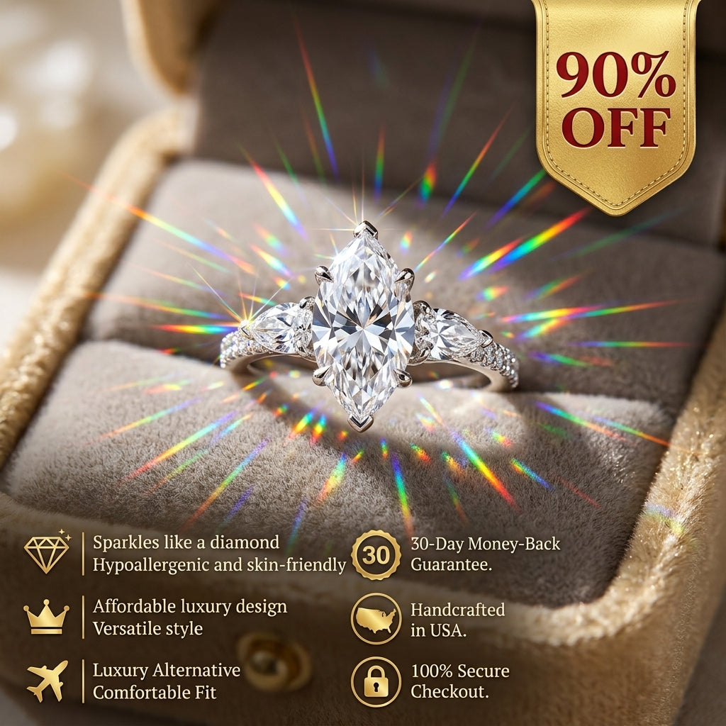 🔥90% OFF Flash Sale:The Timeless Trinity: Marquise & Pear Moissanite Ring