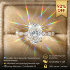 🔥90% OFF Flash Sale:The Radiant Oval: Golden Vine Moissanite Ring