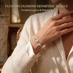 🔥 LAST DAY 90% OFF : Floating Diamond Geometric Bangle – Timeless Luxury &amp; Kinetic Brilliance