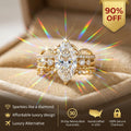 🔥90% OFF Flash Sale:The Royal Marquise: Heritage Gold Moissanite Statement Ring