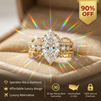 🔥90% OFF Flash Sale:The Royal Marquise: Heritage Gold Moissanite Statement Ring