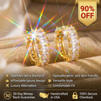 🔥90% OFF Flash Sale:The Radiant Eternity: Emerald-Cut Moissanite Gold Hoops