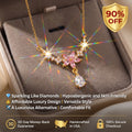 ⚡ 90% OFF Flash Sale: The Blooming Grace: Moissanite Floral & Pear-Drop Necklace