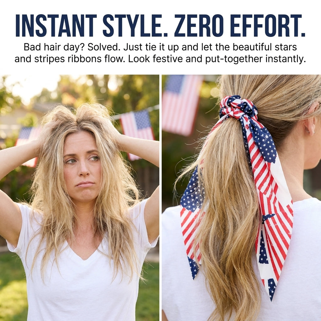 250th Anniversary Commemorative Flag Bow Scrunchie🔥 Final Flash Sale:50% OFF