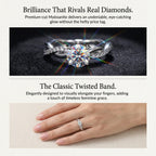🚨 LAST DAY 90% OFF- Premium 2ct Moissanite Travel Ring - Classic Twisted Band (Passes Diamond Tester)