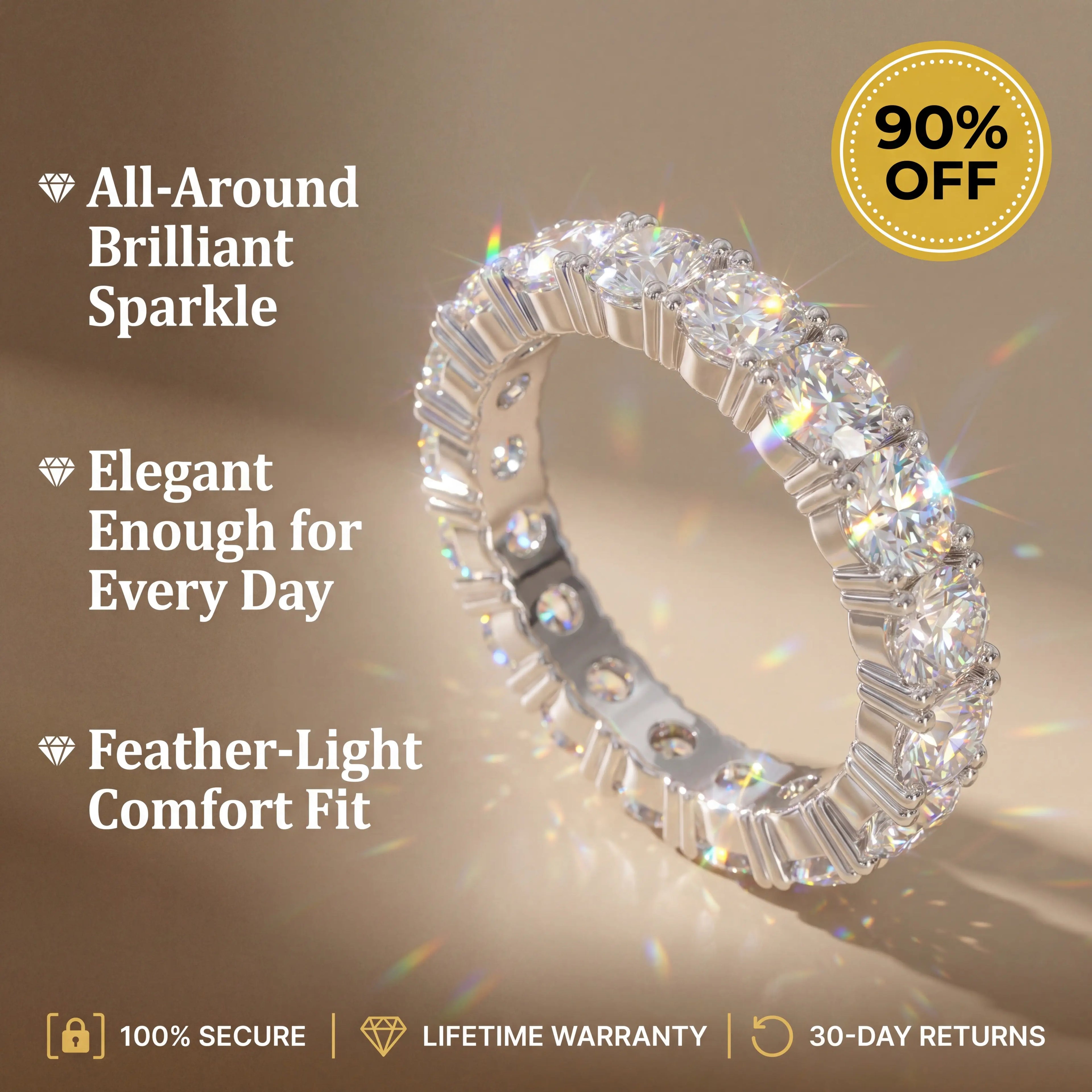 The Timeless Elegance - Premium Moissanite Eternity Band🔥 Final Flash Sale: 90% OFF
