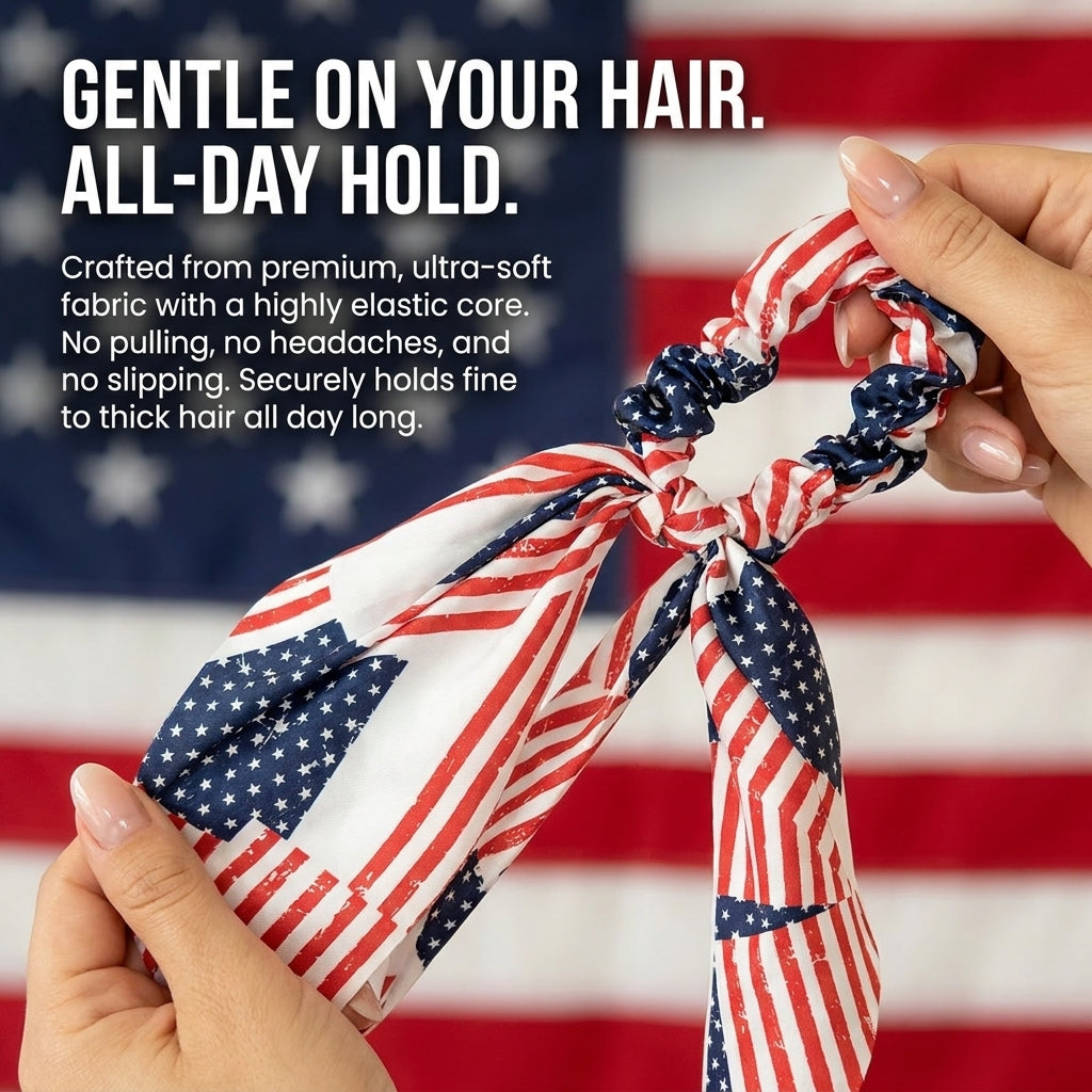 250th Anniversary Commemorative Flag Bow Scrunchie🔥 Final Flash Sale:50% OFF