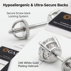 1-6.00 CTW Classic Round Lab-Created Diamond Stud Earrings - Secure 4-Prong & Hypoallergenic-Last Day Sale🔥90% OFF