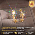 ⚡ 90% OFF Flash Sale-The Golden Blossom: Moissanite & Luminous Pearl Curved Earrings