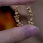 ⚡ 90% OFF Flash Sale-The Golden Blossom: Moissanite & Luminous Pearl Curved Earrings
