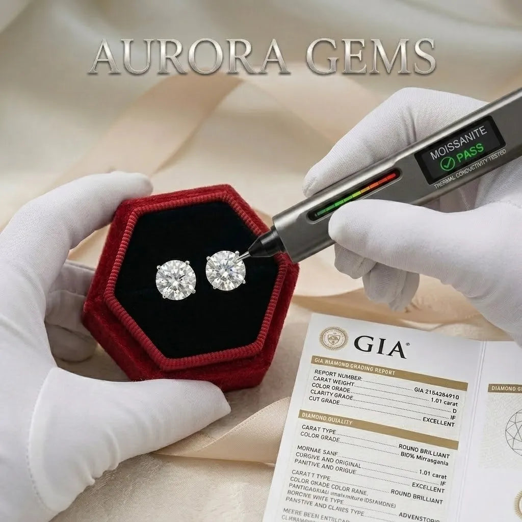 1-6.00 CTW Classic Round Lab-Created Diamond Stud Earrings - Secure 4-Prong & Hypoallergenic-Last Day Sale🔥90% OFF