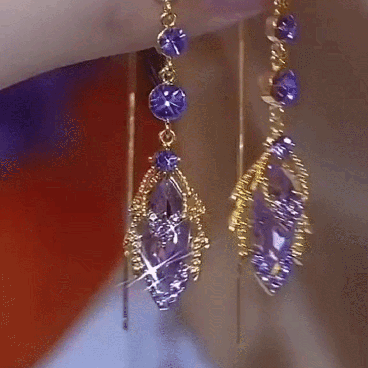 The Amethyst Cascade: Moissanite Marquise Drop Earrings- 90% OFF Flash Sale🔥