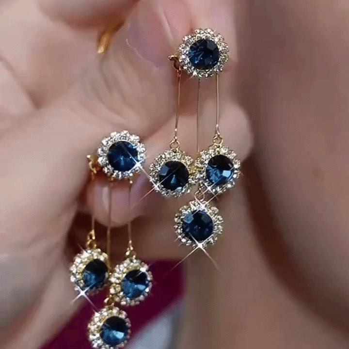⚡ 90% OFF Flash Sale-The Royal Sapphire: Moissanite Chandelier Drop Earrings