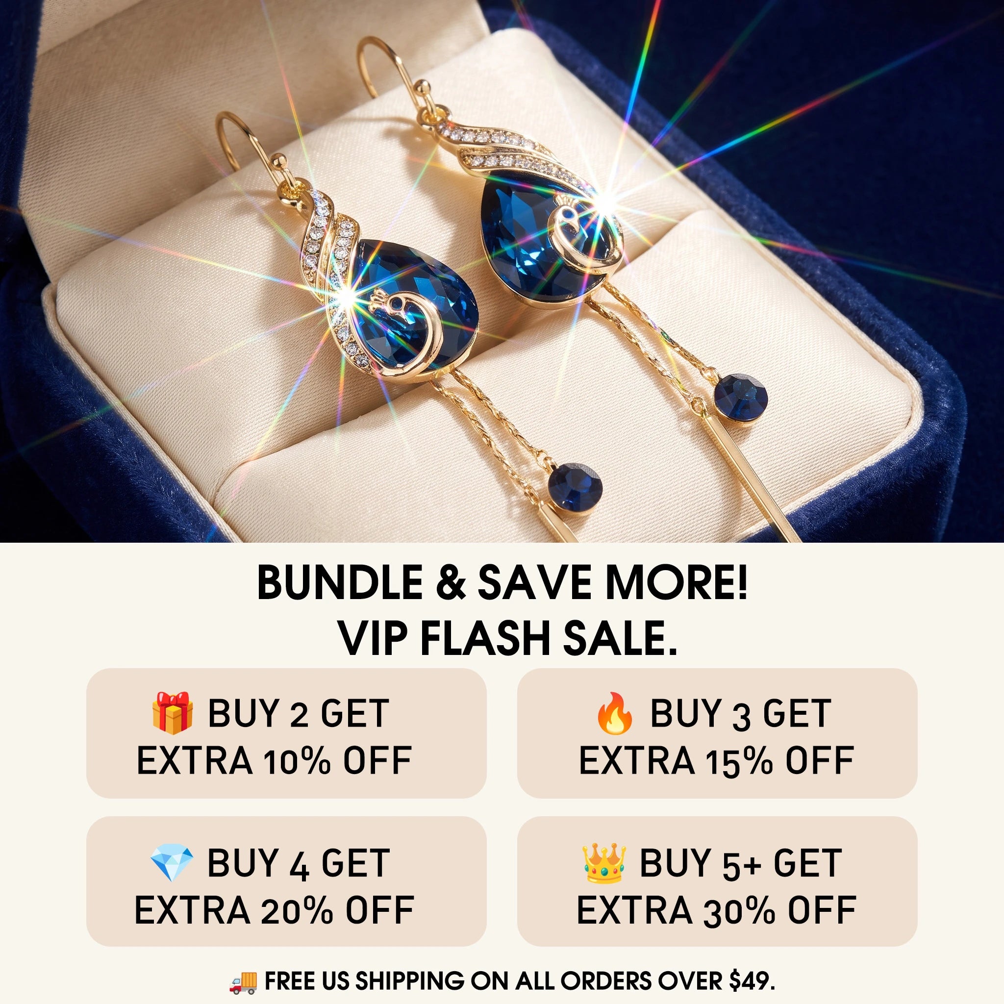 ⚡ 90% OFF Flash Sale: The Royal Peacock: Sapphire-Hued Teardrop Drop Earrings