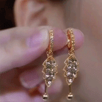 The Luminous Leaf: Aurora Moissanite Drop Huggie Earrings-90% OFF Flash Sale🔥