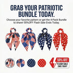 250th Anniversary Commemorative Flag Bow Scrunchie🔥 Final Flash Sale:50% OFF