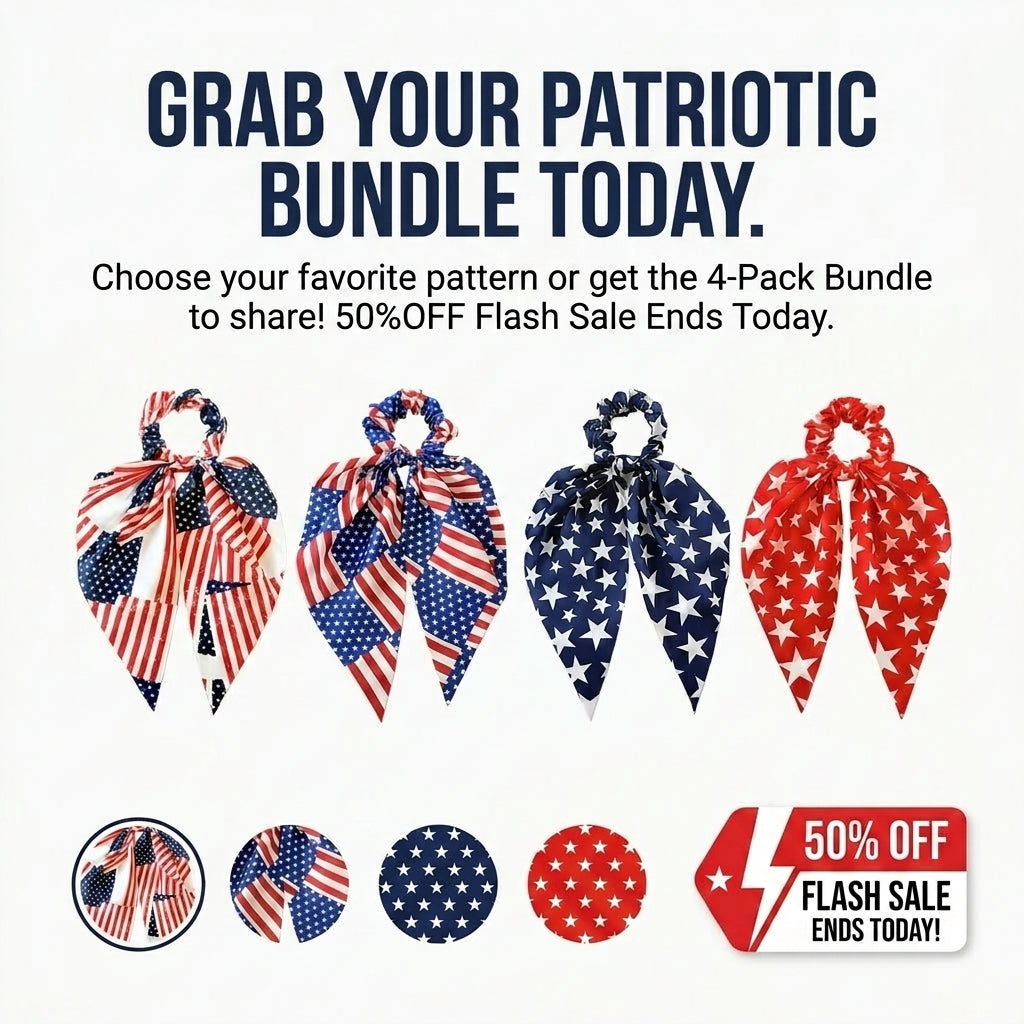 250th Anniversary Commemorative Flag Bow Scrunchie🔥 Final Flash Sale:50% OFF