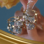 🔥🔥 LAST DAY 90% OFF: 1-Second Easy-Snap VVS1 Flawless Moissanite Suspended Hoop Earrings in Triple 14K Gold over 925 Silver