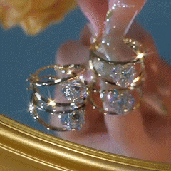 🔥🔥 LAST DAY 90% OFF: 1-Second Easy-Snap VVS1 Flawless Moissanite Suspended Hoop Earrings in Triple 14K Gold over 925 Silver