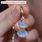 The Glacial Fan: Luminous Blue Drop Huggie Earrings- 90% OFF Flash Sale🔥