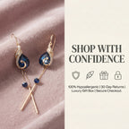 ⚡ 90% OFF Flash Sale: The Royal Peacock: Sapphire-Hued Teardrop Drop Earrings