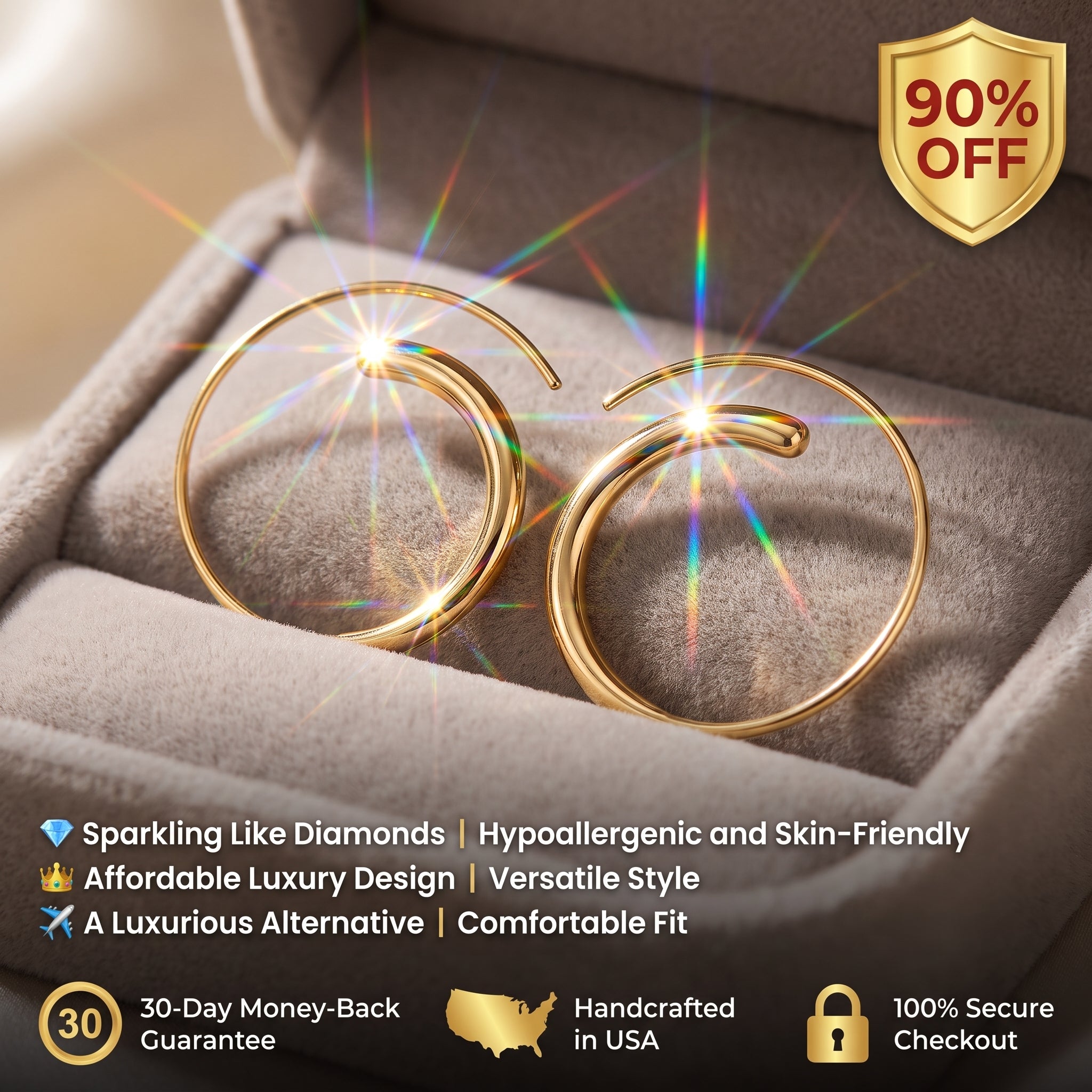 ⚡ 90% OFF Flash Sale-The Modern Romance: Radiant Open Heart Hoop Earrings