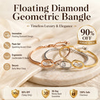 🔥 LAST DAY 90% OFF : Floating Diamond Geometric Bangle – Timeless Luxury &amp; Kinetic Brilliance