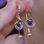 The Amethyst Fan: Luminous Purple Drop Huggie Earrings-90% OFF Flash Sale🔥