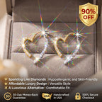 ⚡ 90% OFF Flash Sale: The Dual-Tone Radiance: Moissanite Pavé Heart Hoops