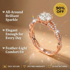 🚨 LAST DAY 90% OFF- Premium 2ct Moissanite Travel Ring - Classic Twisted Band (Passes Diamond Tester)