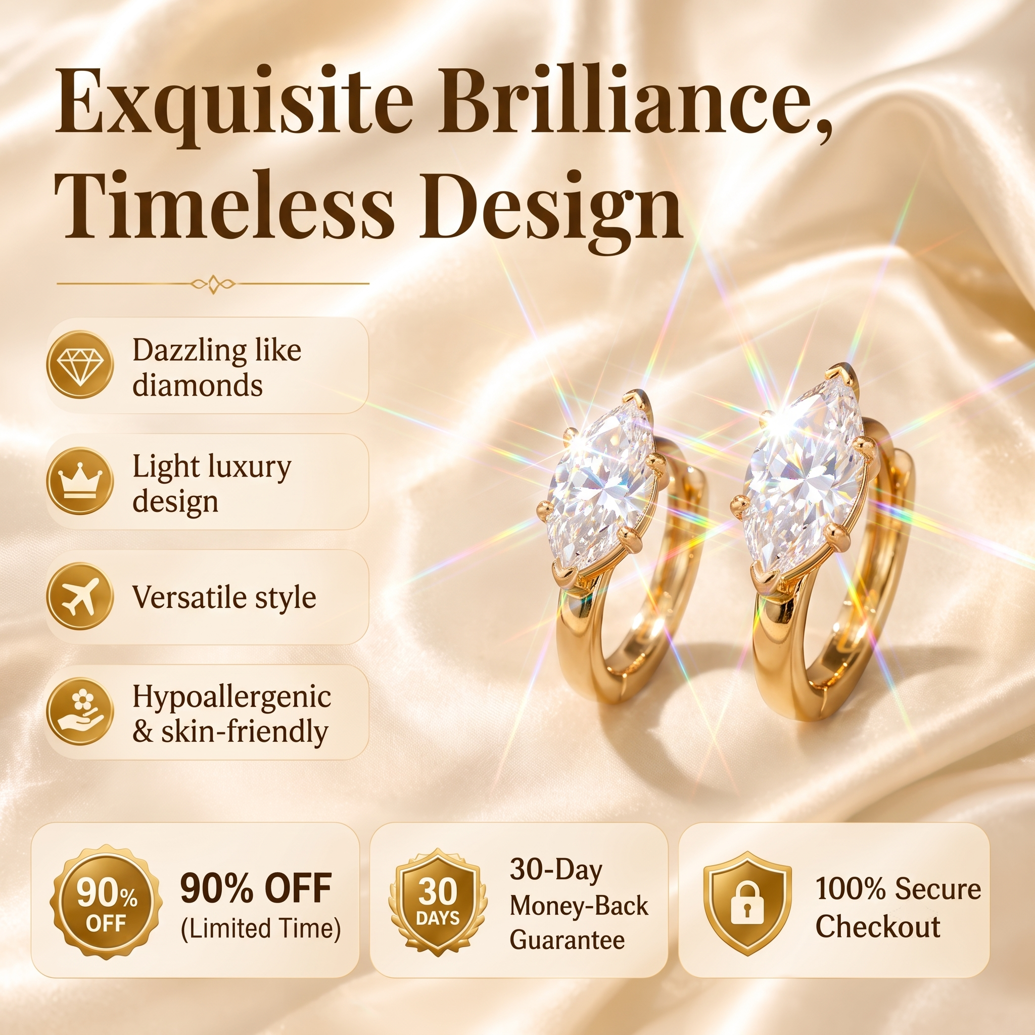 The Timeless Brilliance: Marquise Premium Moissanite Hoop Earrings--Last Day Sale🔥90% OFF