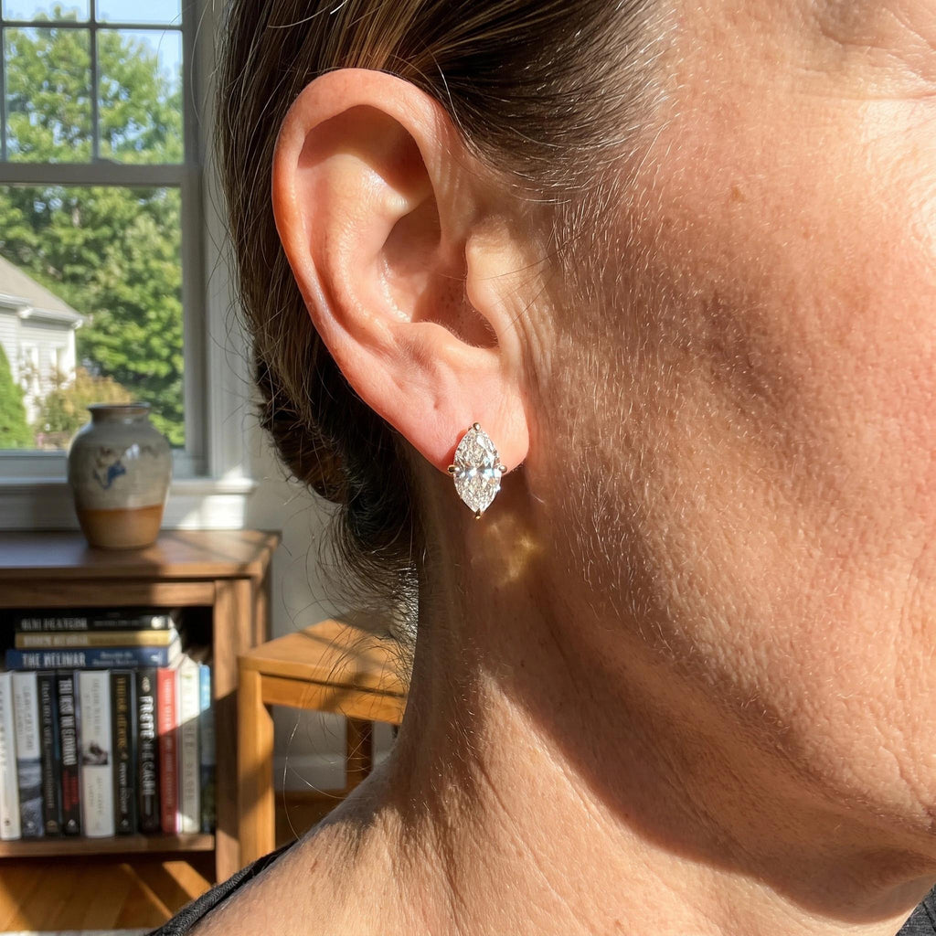 The Timeless Brilliance: Marquise Premium Moissanite Hoop Earrings--Last Day Sale🔥90% OFF