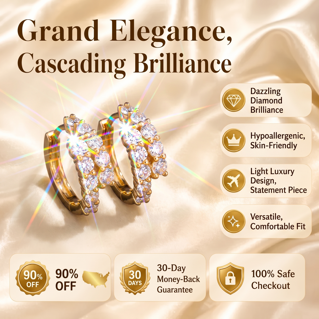 Grand Elegance: Premium Moissanite Double-Row Hoops--Last Day Sale🔥90% OFF