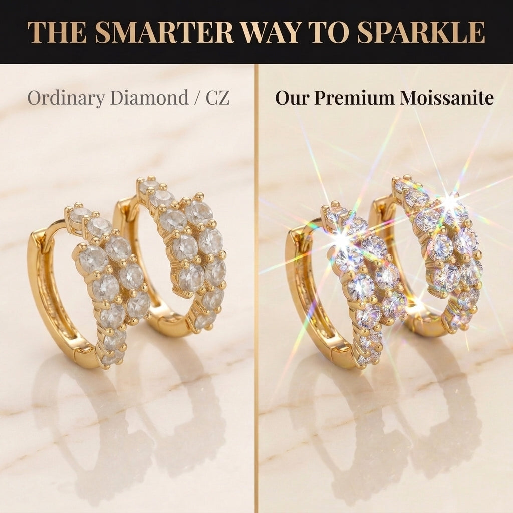 Grand Elegance: Premium Moissanite Double-Row Hoops--Last Day Sale🔥90% OFF