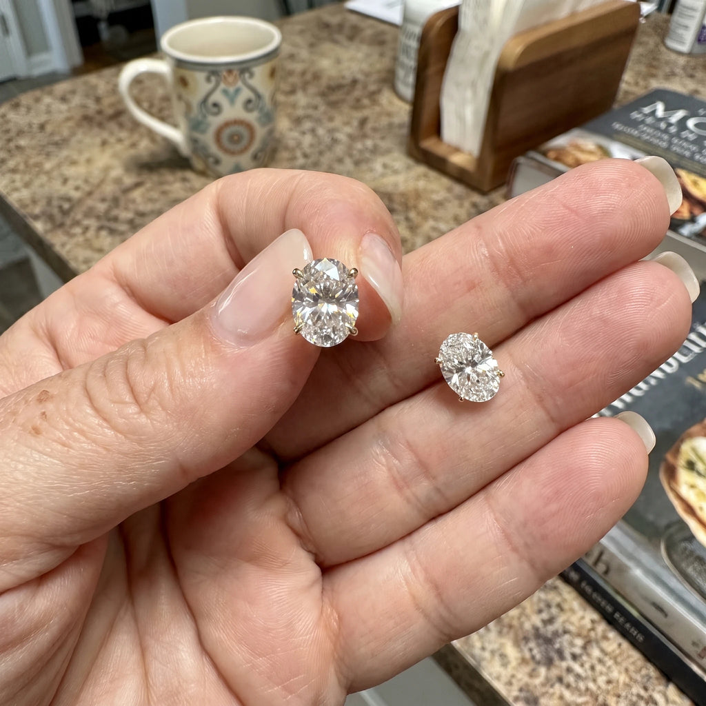 Grand Elegance: Oval Premium Moissanite Stud Earrings--Last Day Sale🔥90% OFF