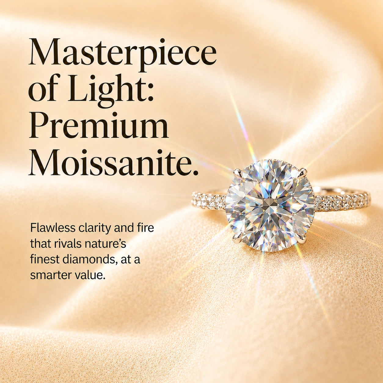 🔥 LAST DAY 90% OFF: Ultimate Brilliance Cut Travel-Safe Flawless 3-Carat Round Hidden Halo Moissanite Ring in 14K White Gold