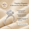 🔥 LAST DAY 90% OFF: Timeless Maximized Double Halo Flawless 5-Carat Moissanite Ring in 18K White Gold Plated