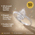 🔥Limited Time 90% Off- The Flawless Pear-Cut Solitaire | Premium Diamond Alternative