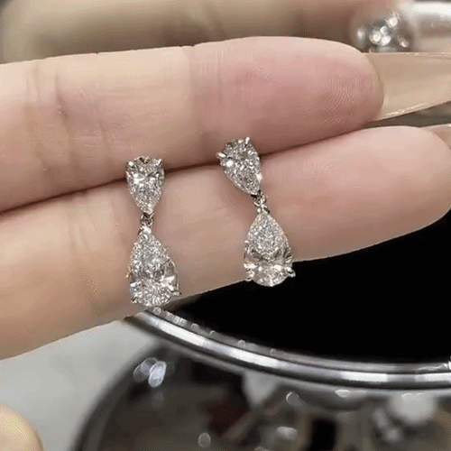 Grand Elegance: Pear-Cut Premium Moissanite Drop Earrings--Last Day Sale🔥90% OFF