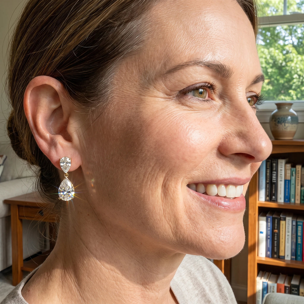 Grand Elegance: Pear-Cut Premium Moissanite Drop Earrings--Last Day Sale🔥90% OFF