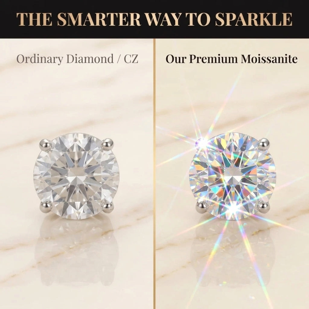 Classic Brilliance: 6-Prong Round Premium Moissanite Stud Earrings--Last Day Sale🔥90% OFF