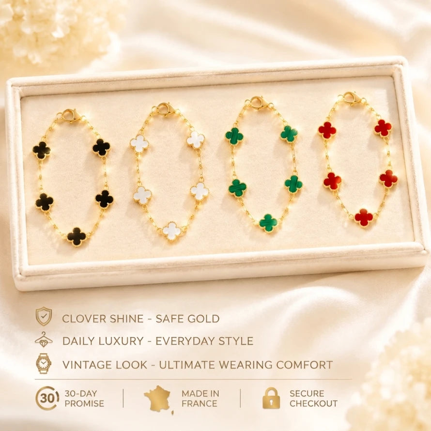 🔥90% OFF Flash Sale: The Blooming Grace:The Vintage Clover: French Heritage Bracelet Collection